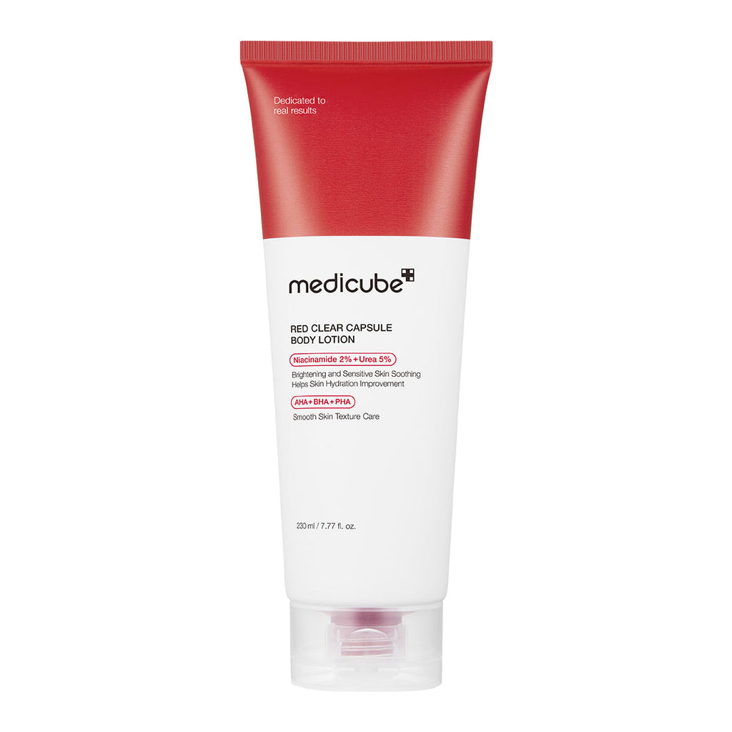 Red Clear Capsule Body Lotion - Make space beyond the scroll.