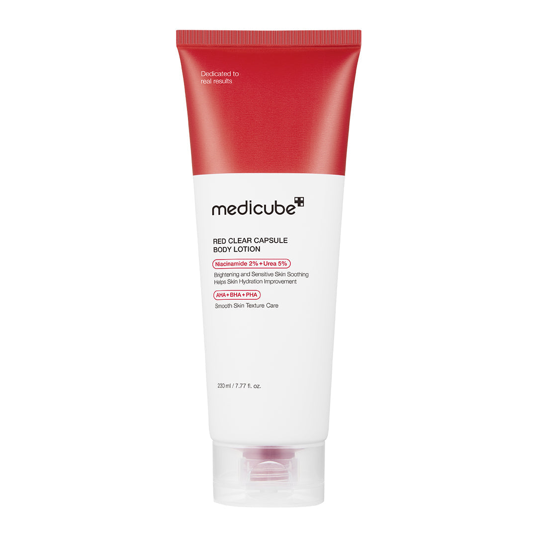 Red Clear Capsule Body Lotion - Make space beyond the scroll.