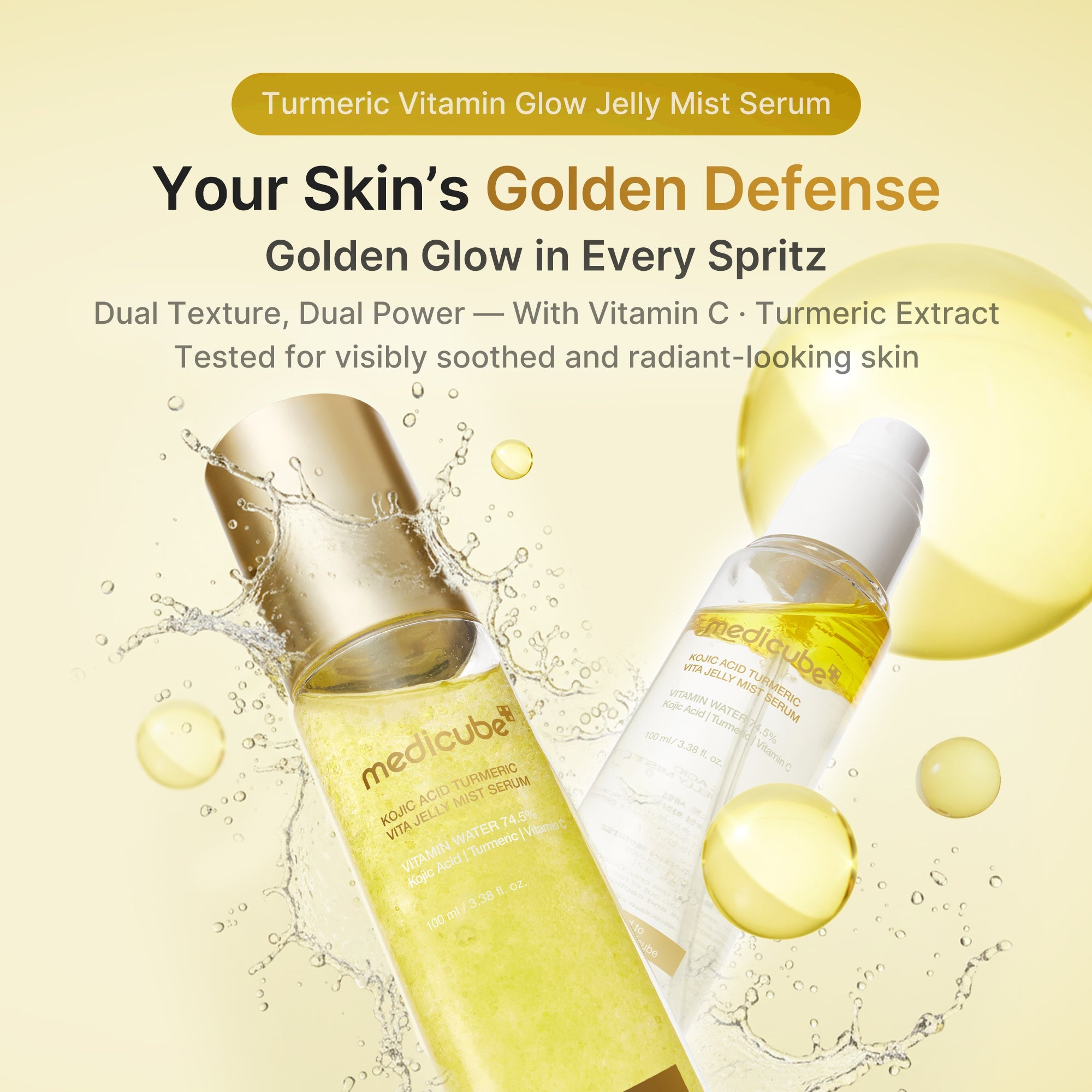 Kojic Acid Turmeric Vitamin Gold Jelly Mist Serum - Beauty time is your time.