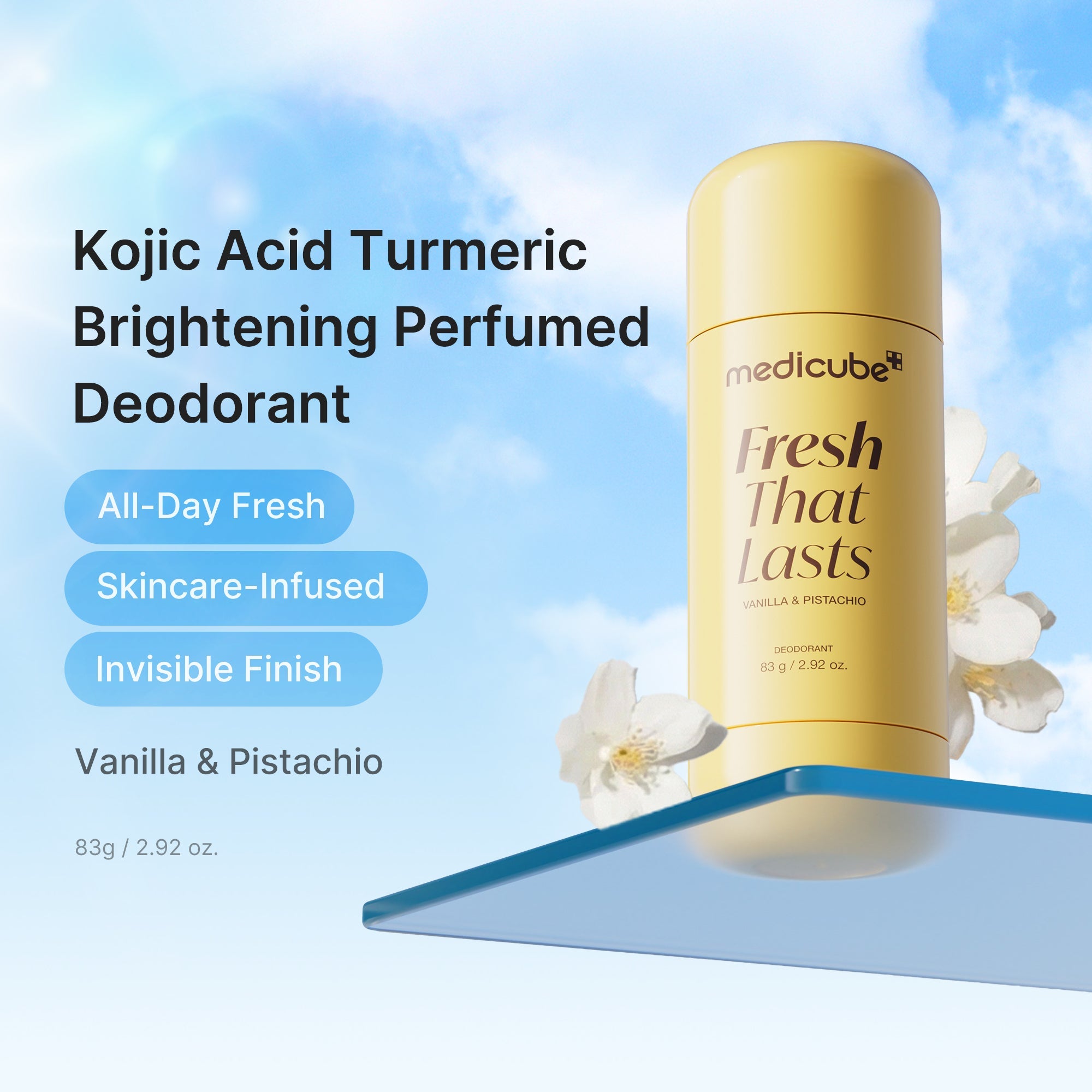 Kojic Acid Brightening Deodorant (Vanilla & Pistachio) - Let Medicube join your story.