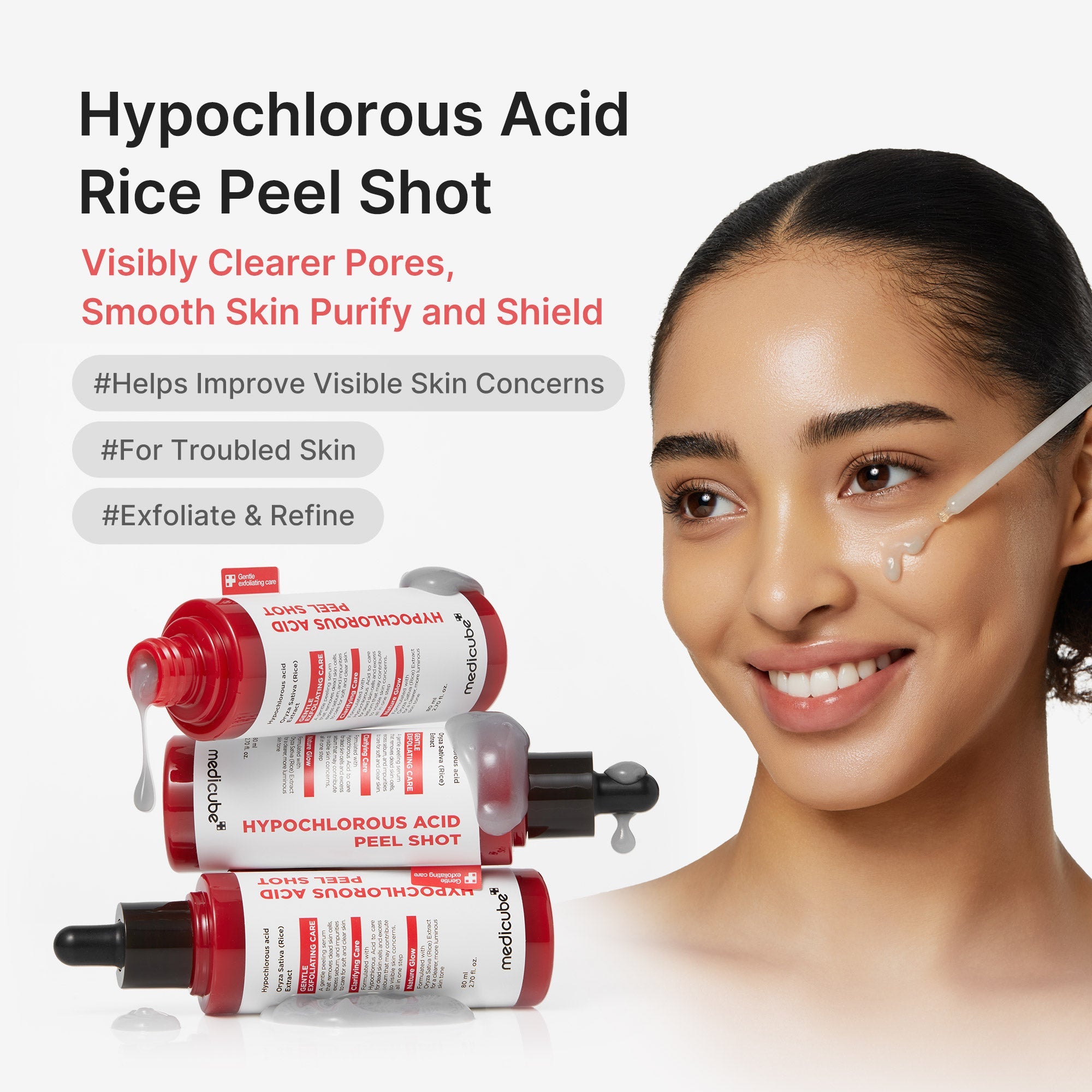 Hypochlorous Acid Rice Peel Shot - A routine with personality.