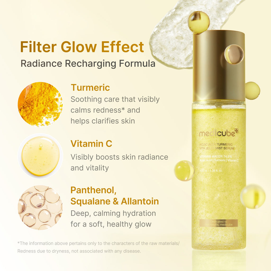 Kojic Acid Turmeric Vitamin Gold Jelly Mist Serum - Beauty time is your time.