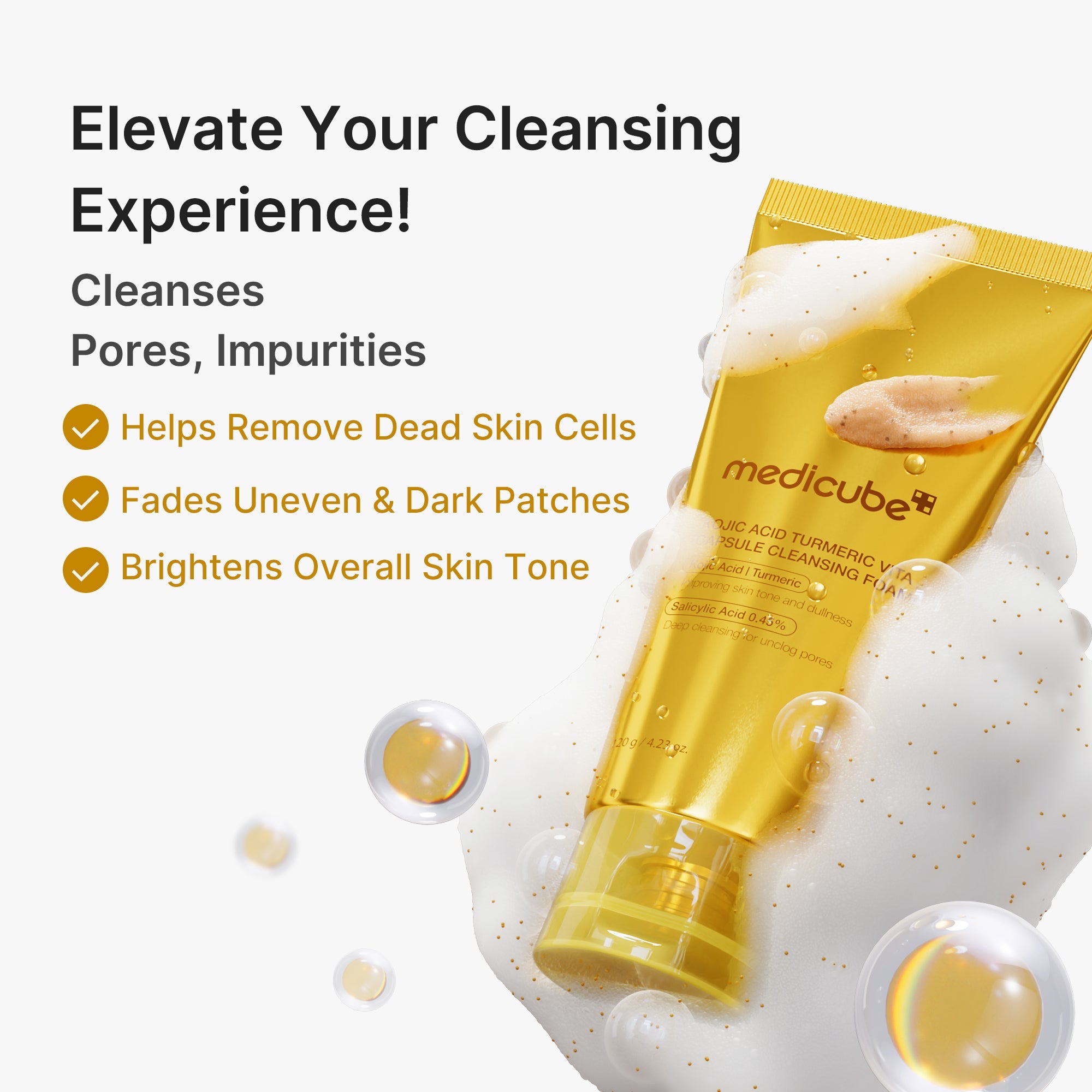 Kojic Acid Turmeric Vita Capsule Foam Cleanser - Let the weekend be yours.