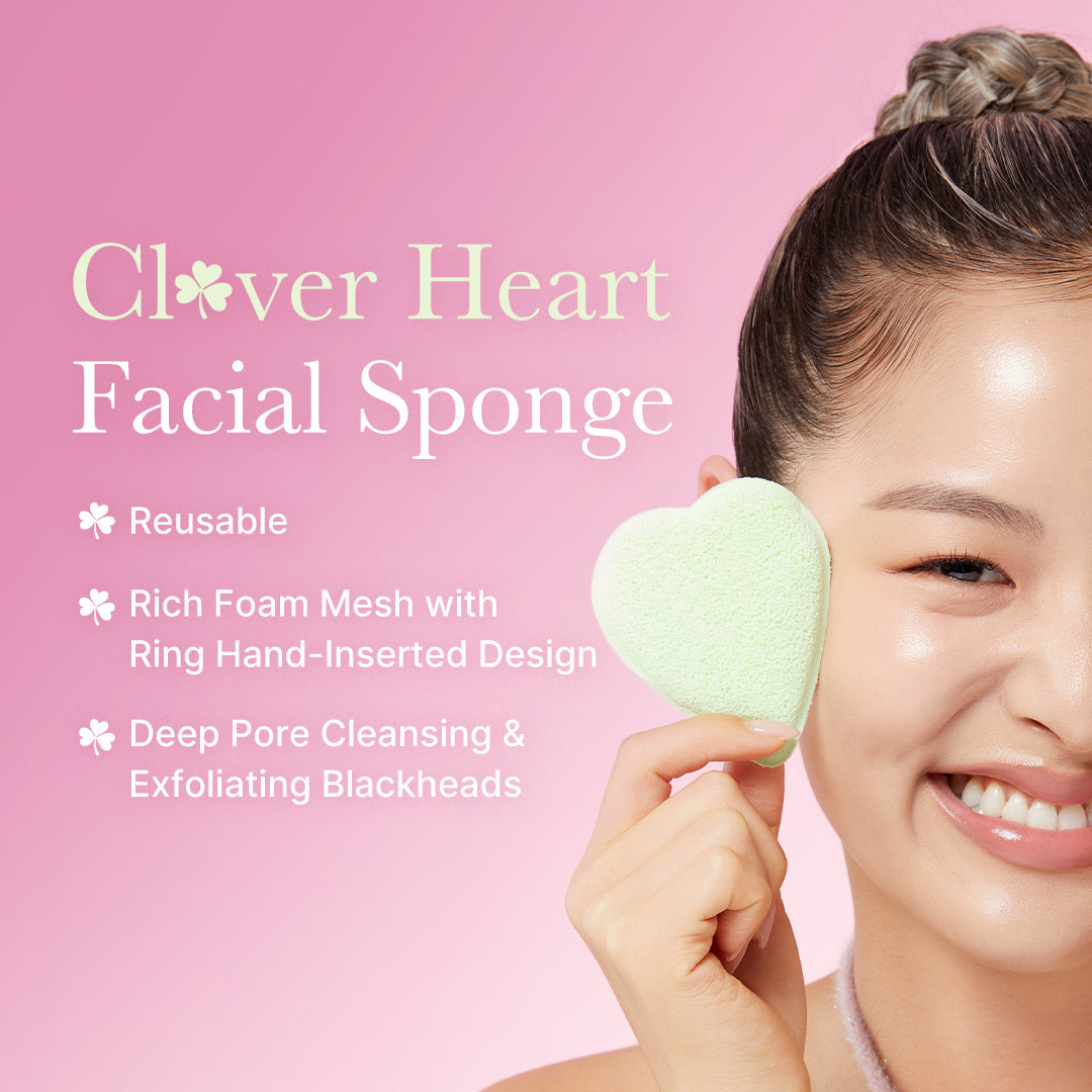 Clover Heart Facial Sponge - Find your skin care spark.