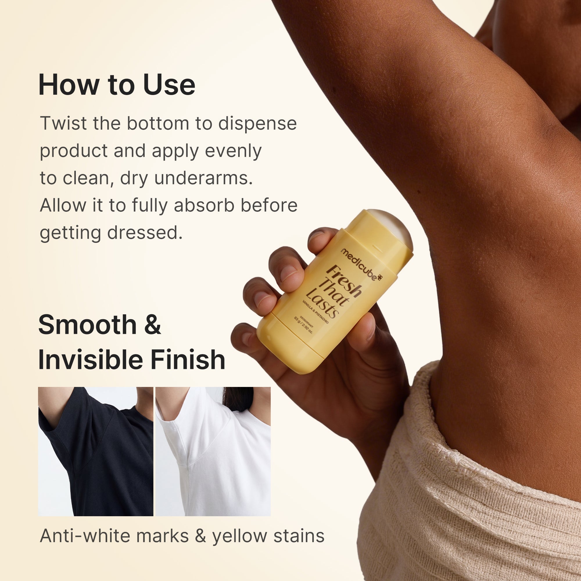 Kojic Acid Brightening Deodorant (Vanilla & Pistachio) - Let Medicube join your story.