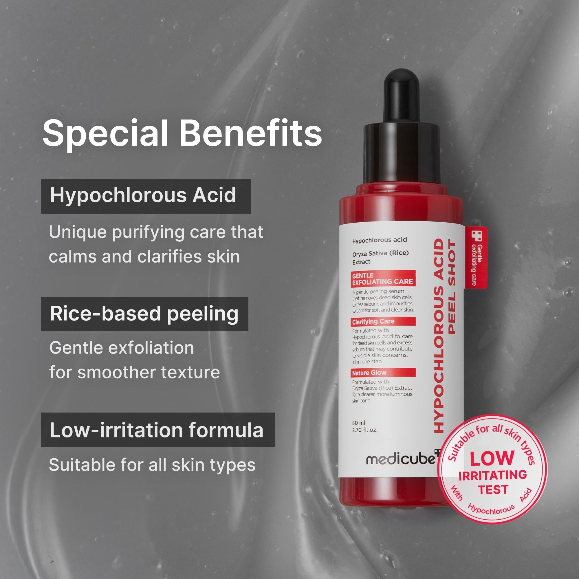 Hypochlorous Acid Rice Peel Shot - A routine with personality.