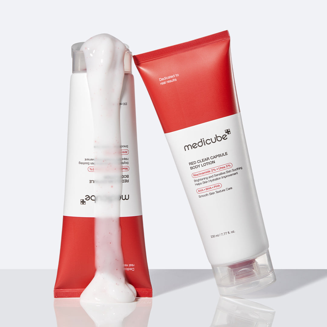 Red Clear Capsule Body Lotion - Make space beyond the scroll.