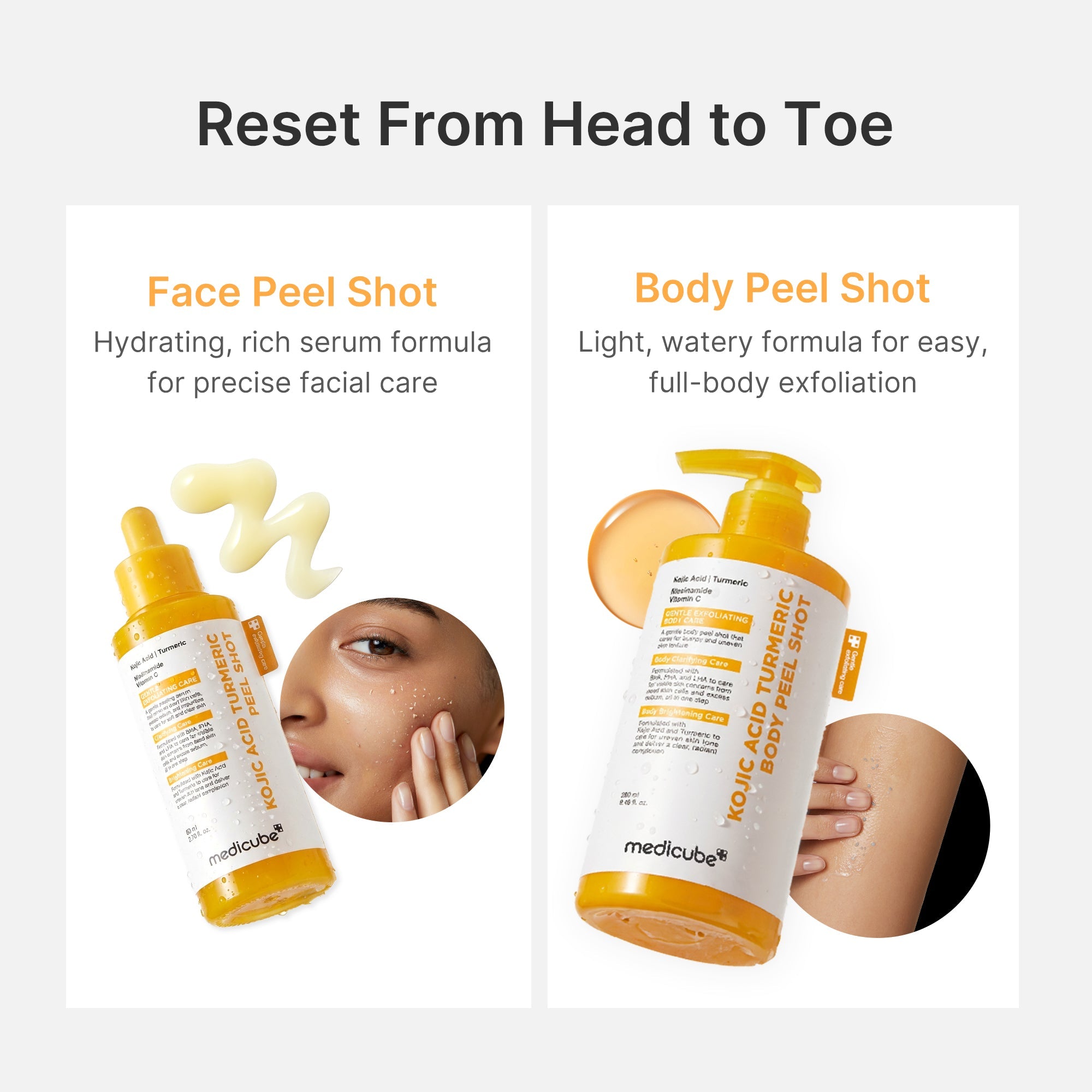 Kojic Acid Turmeric Body Peel Shot - A stylish little care ritual.