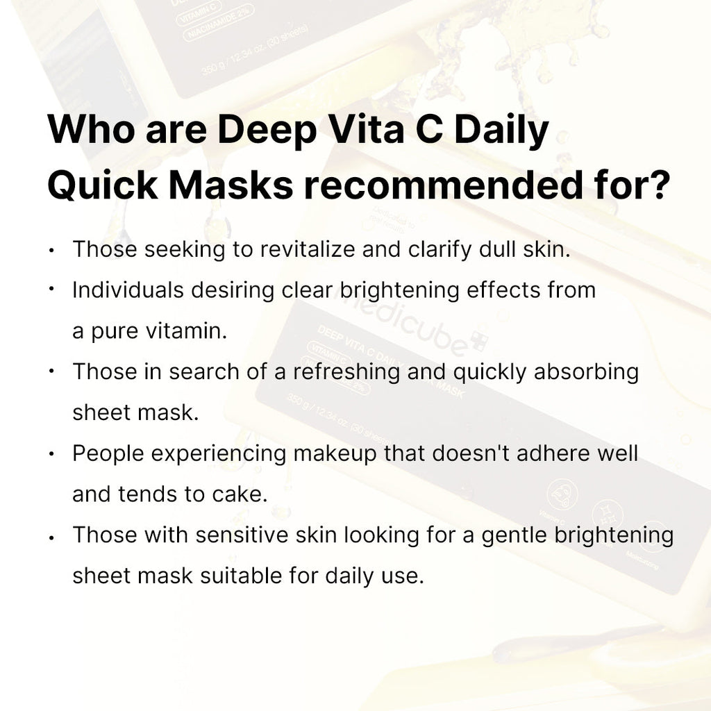 Deep Vita C Daily Quick Masks - A fresh face for skincare.