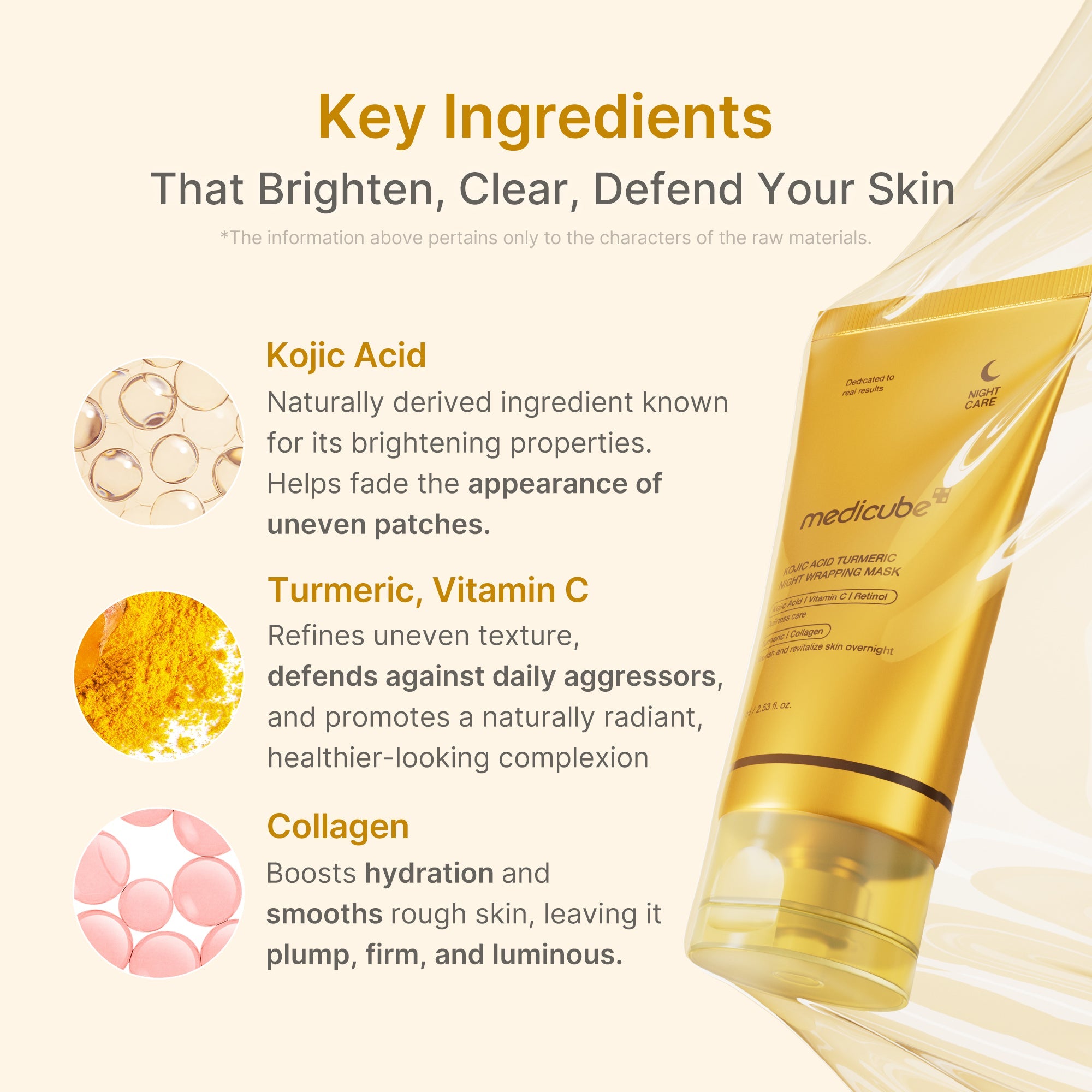 Kojic Acid Turmeric Overnight Wrapping Mask - A little more Medicube.