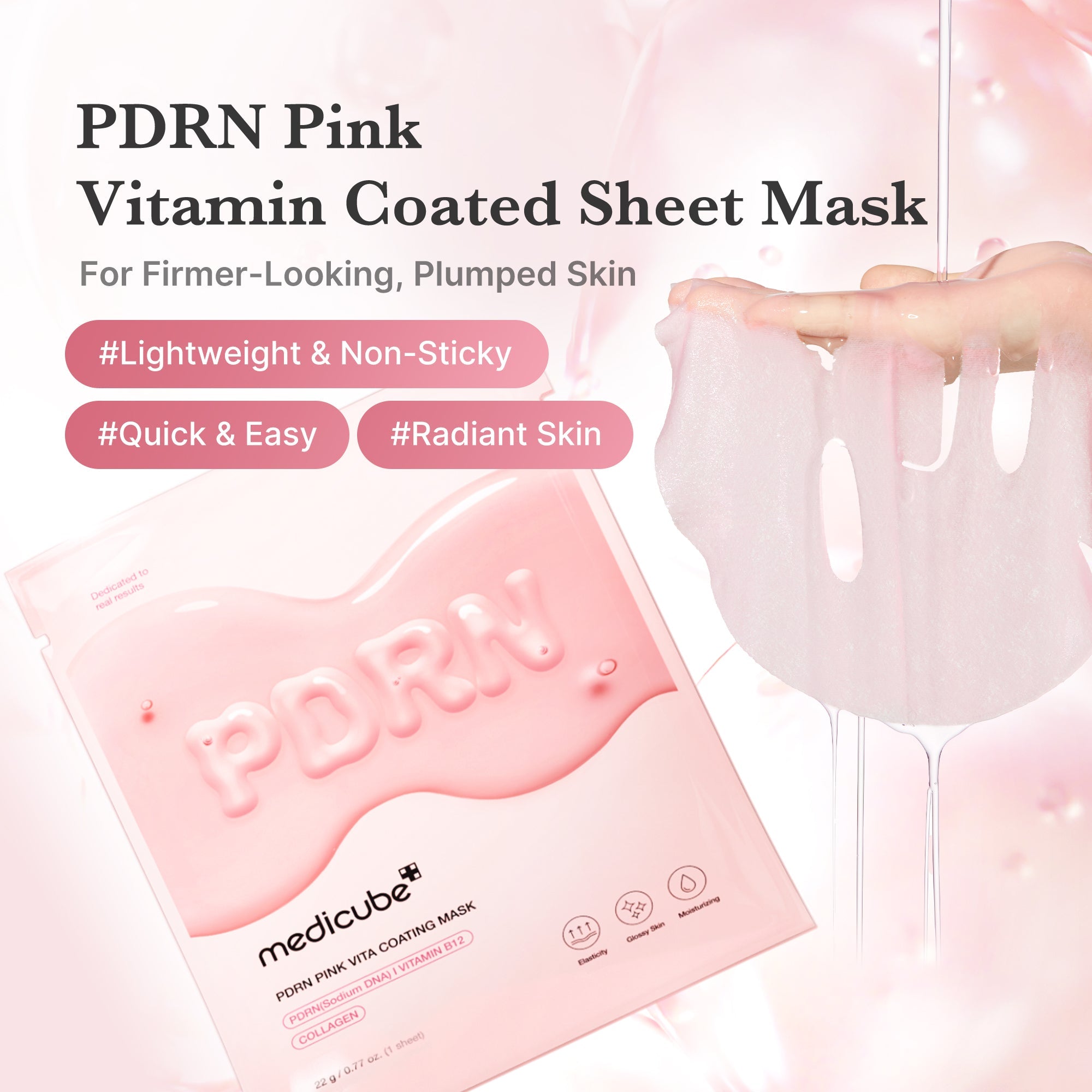 PDRN Pink Vita Coating Sheet Mask - Your weekend vanity date.