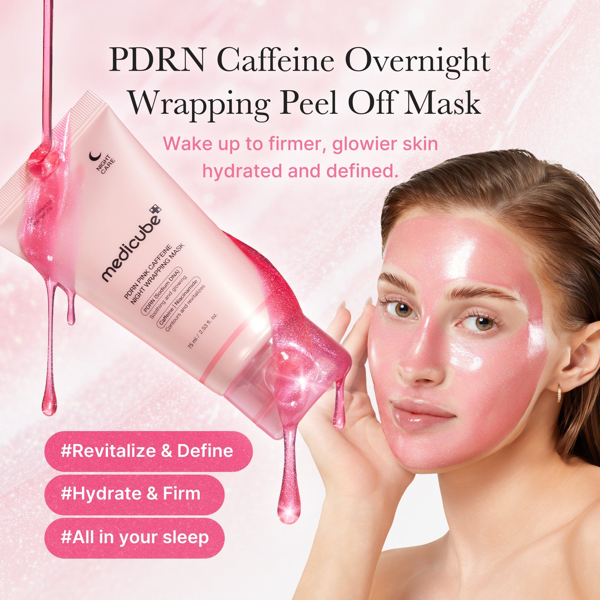 PDRN Pink Caffeine Overnight Wrapping Mask - Show up for your skin.