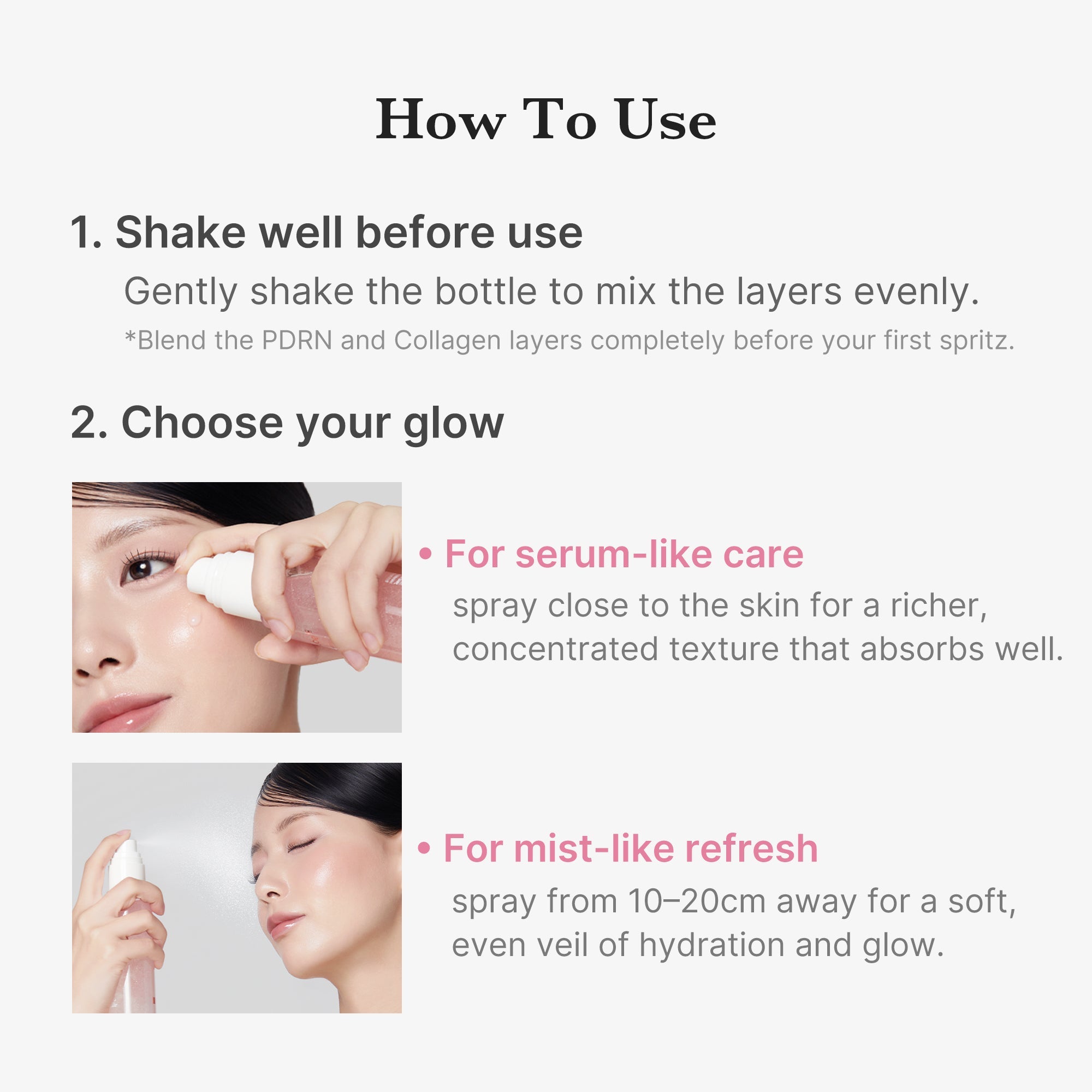 PDRN Pink Collagen Glow Jelly Mist Serum - Make a moment your own.