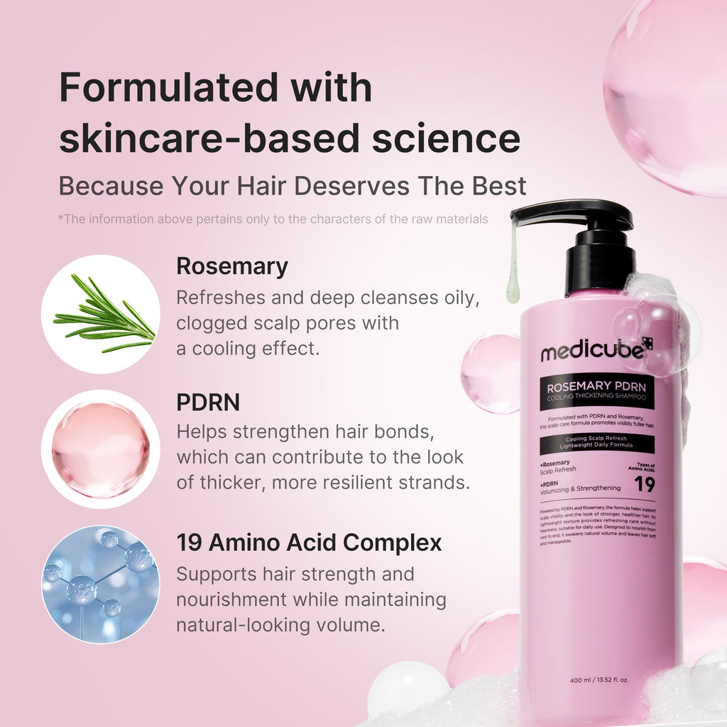 Rosemary PDRN Cooling Thickening Shampoo - A fresh start with Medicube.